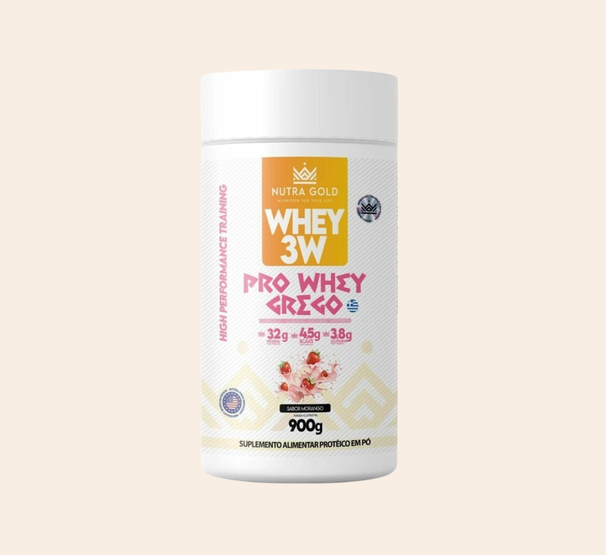 NUTRA WHEY PRO - GREGO MORANGO - 900g - POTE