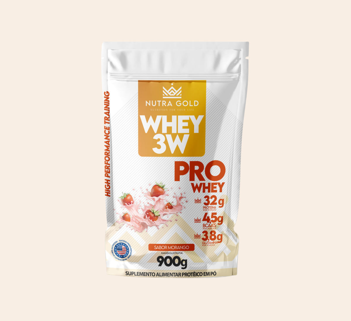 NUTRA WHEY PRO - MORANGO - 900g - SACHÊ