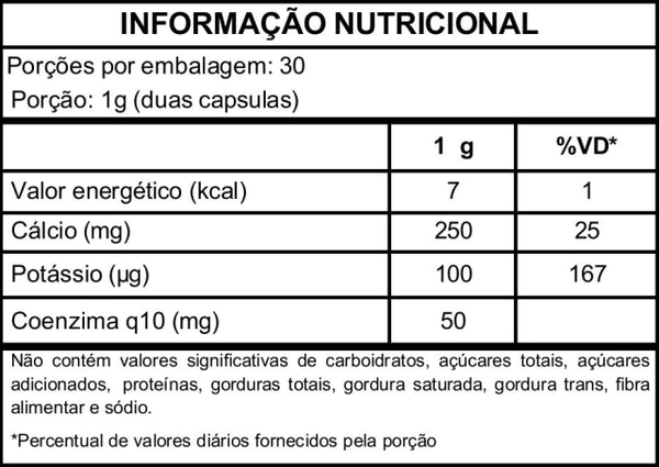 Tabela nutricional Nutra Gold