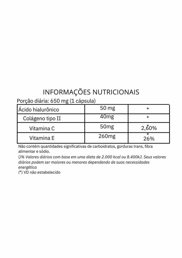 Tabela nutricional Nutra Gold