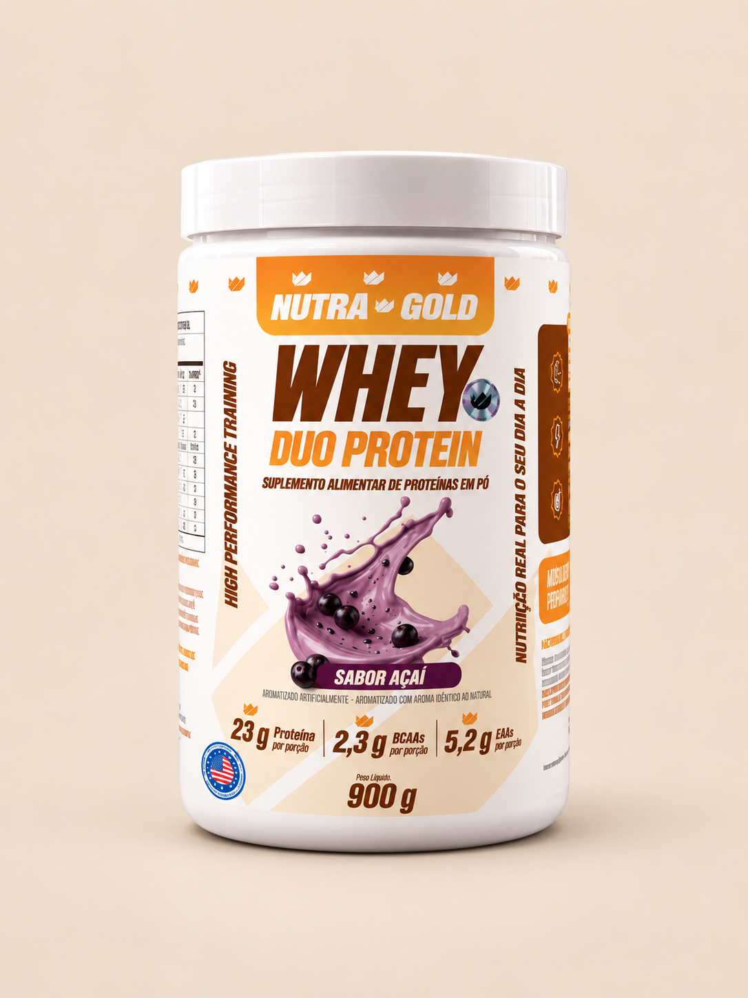 Whey DUO PROTEIN 900 g – Açaí – Nutra Gold