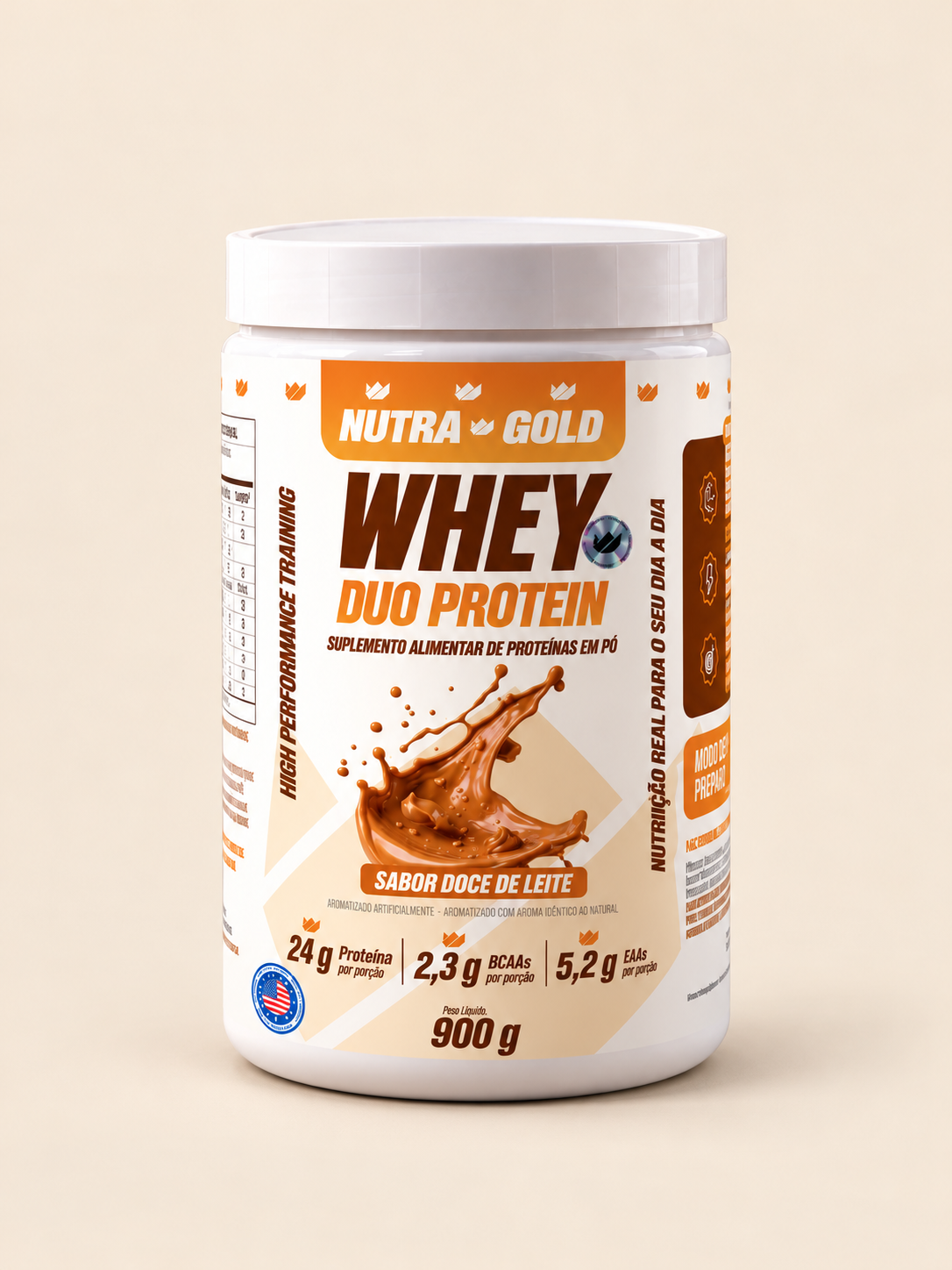 Whey DUO PROTEIN 900 g – Doce de Leite – Nutra Gold